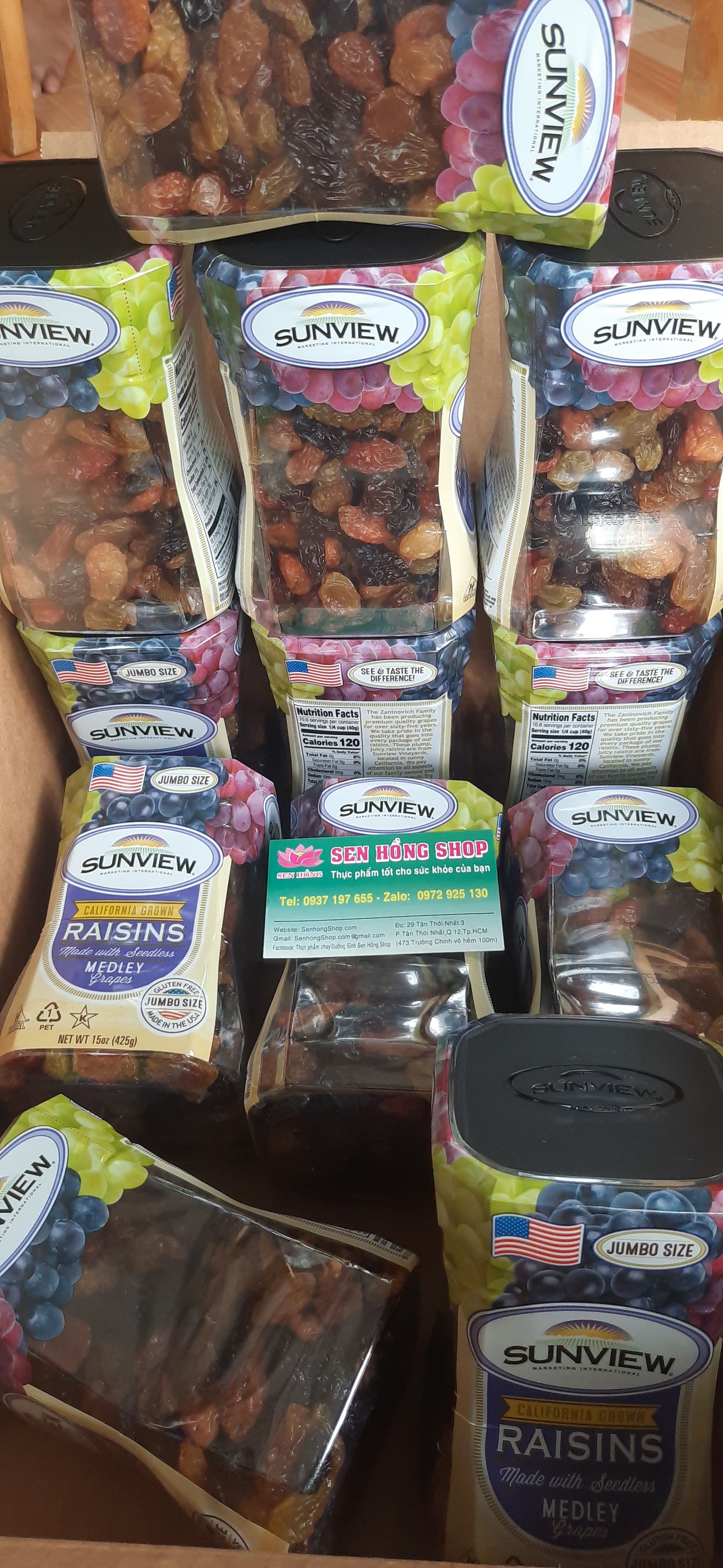 NHO KHÔ MỸ SUNVIEW RAISINS MUA Ở ĐÂU?